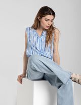 bluzkowy top - LENZING&trade; ECOVERO&trade; - niebieski