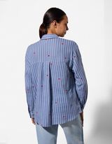 Bluse - Musselin - blau