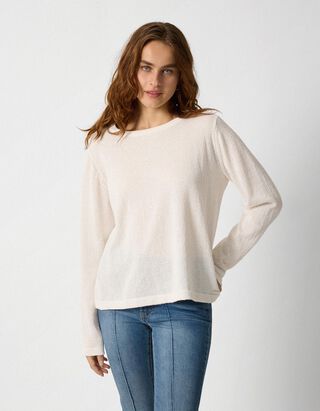Strickpullover - Relax Fit - Wei&szlig;