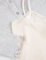 Komplet składający się z koszulki z długim rękawem i topu - krótki - jasny szary