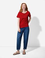 T-shirt - Broderies - Rouge