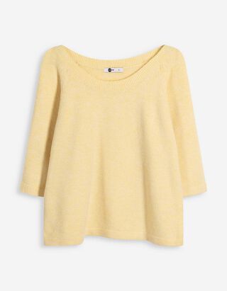 Pullover - Feinstrick - hellgelb