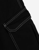 Cargohose - Kontrastnähte - schwarz