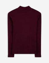 Tričko s dlouhým rukávem - Viskóza - tmave cervená