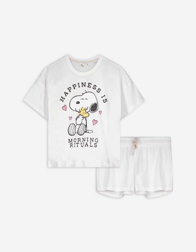 Särgist ja pükstest koosnev pidžaamakomplekt  - Snoopy - valge