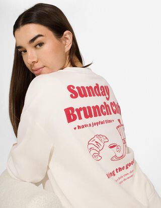 Sweatshirt - Print - wei&szlig;