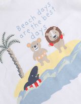 Set tricou și pantaloni - Imprimeu - Alb