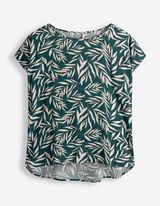 Bluse - Allover-Print - dunkelgr&uuml;n