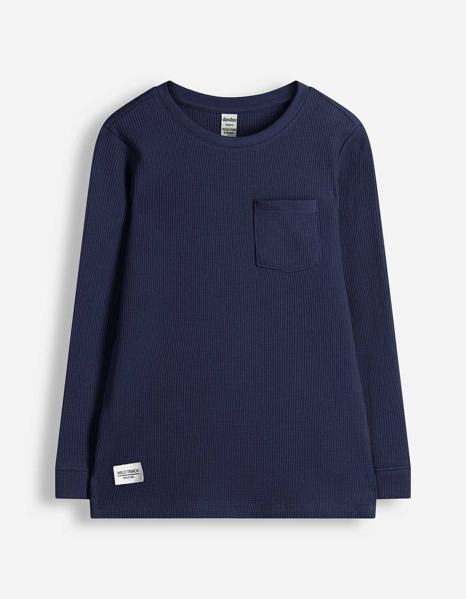 Longsleeve - Wafelstructuur - Donkerblauw