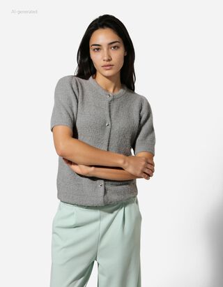 Cardigan - Knopfleiste - grau