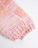 kardigan - hafty - rozowy