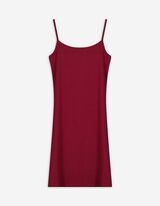 Kleid in A-Linie - Spaghettiträger - dunkelrot