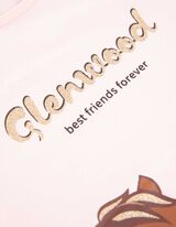 Top - Stampa glitterata - rosa