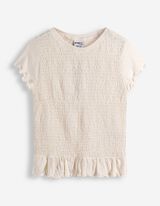 T-Shirt - Muschelsaum - wei&szlig;