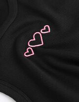 Skrátený top - Výšivka - cierna