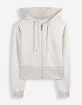 Sweatjacke - Gerippte Abschl&uuml;sse - Hellgrau
