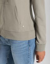 Sweatvest - Capuchon met tunnelkoord - donkergroen