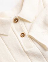Poloshirt - Strick - wei&szlig;