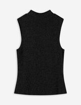 Top - Glitterstof - zwart