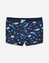 Zwembroek - Print all-over - donkerblauw