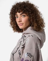 Hoodie - Allover-Print - beige