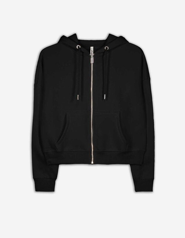 Felpa aperta - Oversized Fit - nero