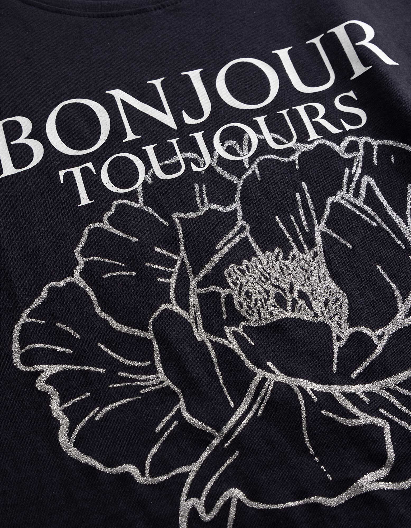 T-Shirt - Glitzerprint - Dunkelblau