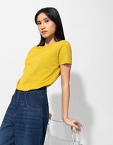 T-Shirt - Rundhals-Ausschnitt - grün