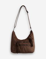 Tasche - Wildlederimitat - dunkelbraun