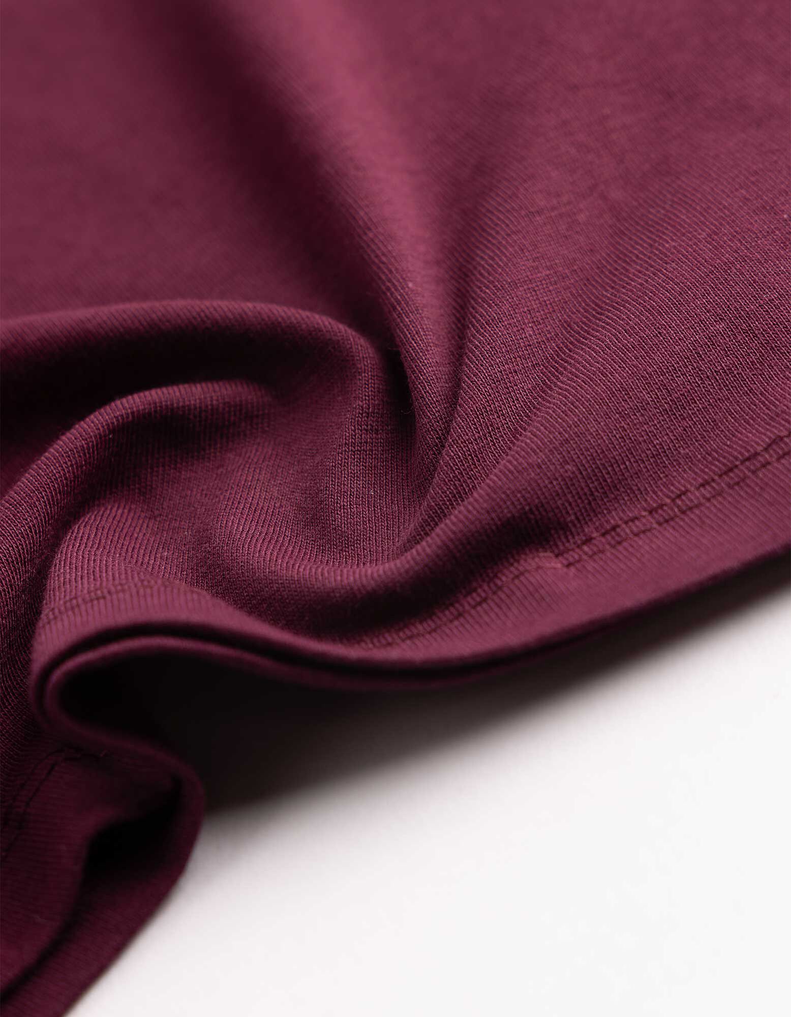 Langarmshirt - einfarbig - Dunkelrot