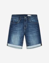 Pantaloncini di jeans - Risvolti fissi sul fondo gamba - blu scuro
