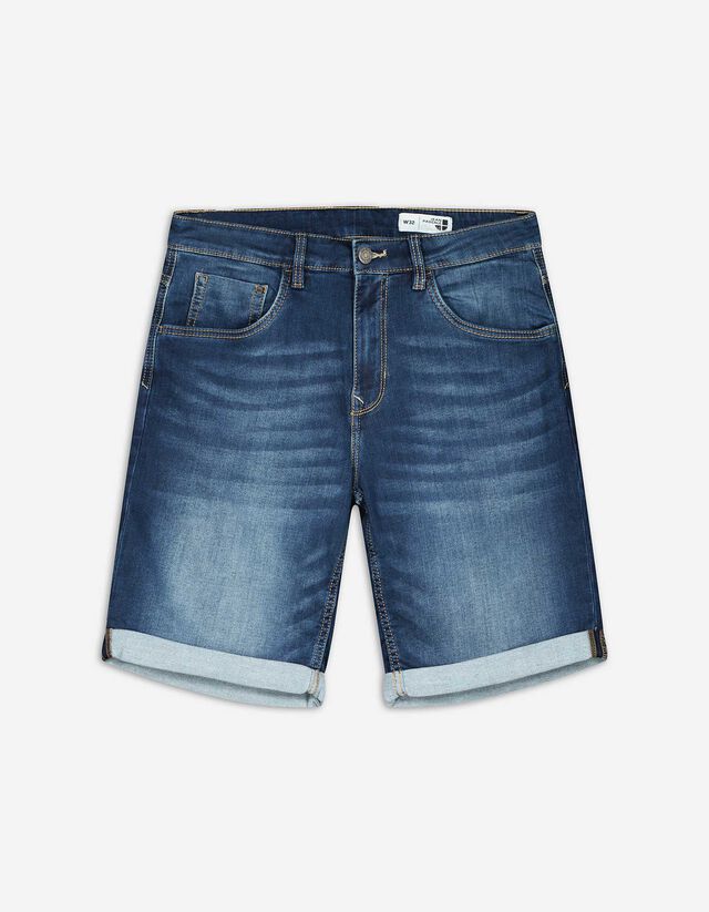 Pantaloncini di jeans - Risvolti fissi sul fondo gamba - blu scuro