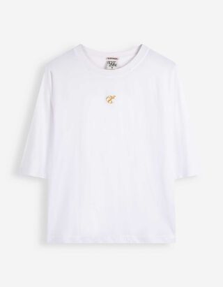 T-Shirt - Stickerei - Wei&szlig;
