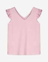Top sans manches - Structure gaufrée - Rose