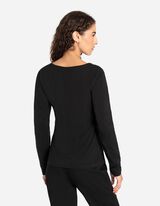 Marškinėliai ilgomis rankovėmis - Pagrindinis - juodas