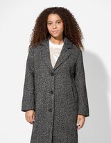 płaszcz - bouclé - srebrny