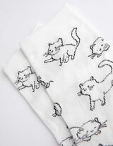 Socken - Animal-Muster - wei&szlig;