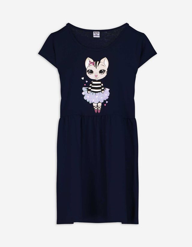 Kleid - Print - dunkelblau