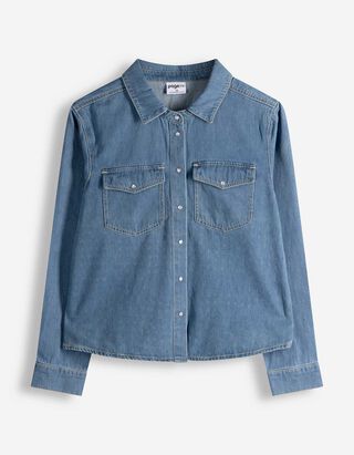 Hemd - mid blue denim - blau