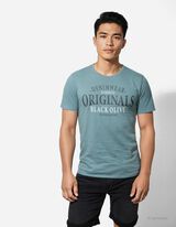 T-shirt - nadruk - turkusowy