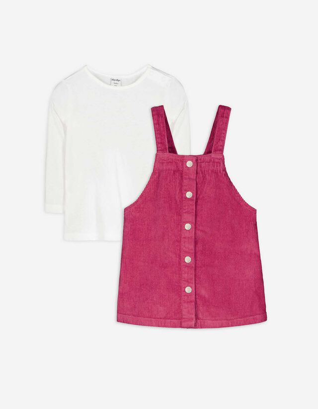 Set composto da maglia a manica lunga e abito - Velluto - lill