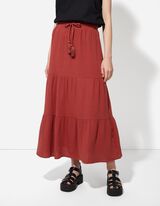 Jupe - Unicolore - Rouge foncé