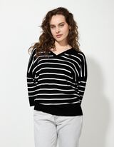 Strickpullover - Viskose-Mix - schwarz