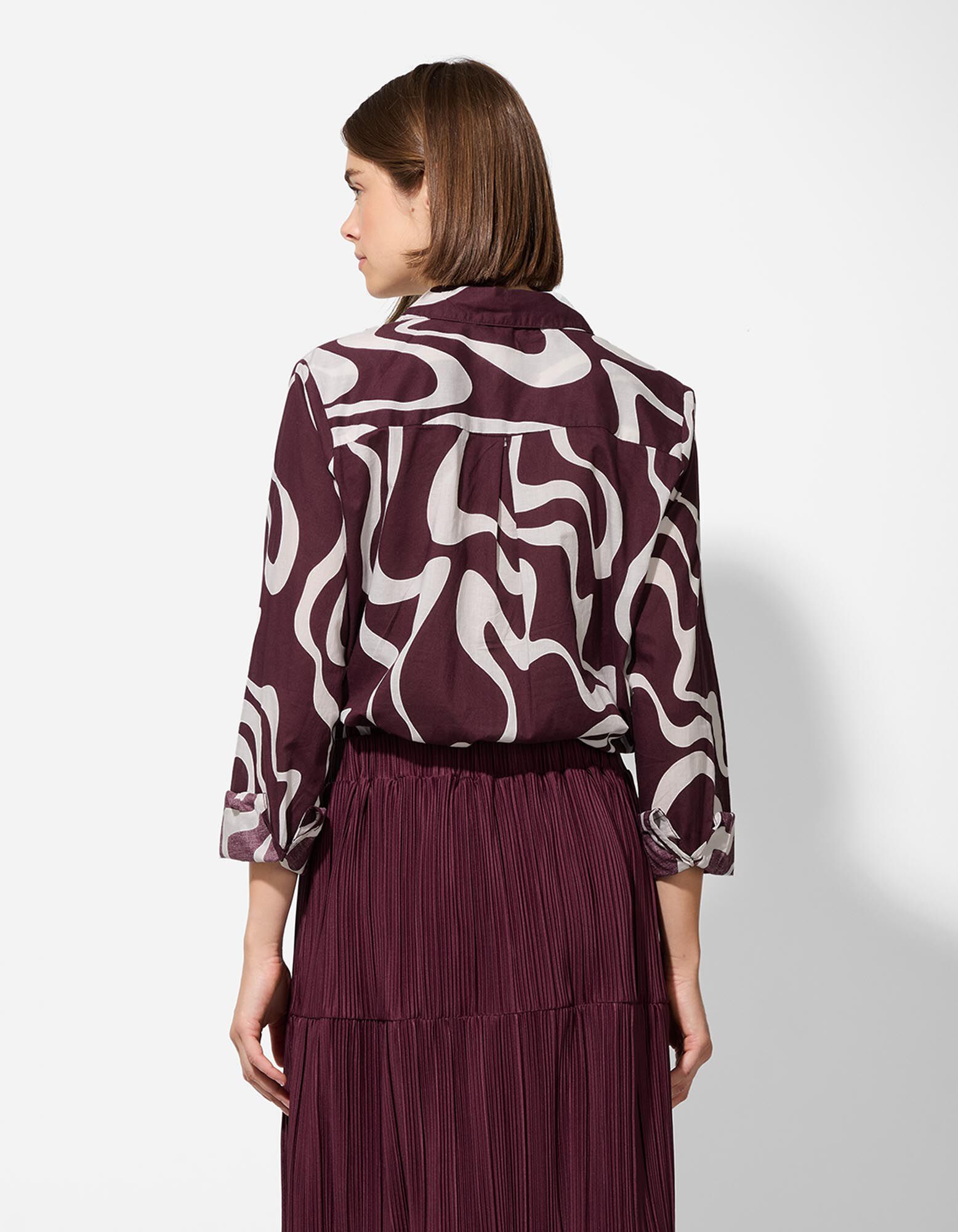 Blouse - Print all-over - donkerlila