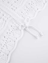 Pulover de tricot - Tricot perforat - Alb