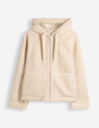 Sweatjacke - Teddyfell - Beige