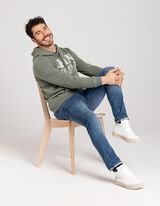 Felpa con cappuccio - Stampa frontale - verde scuro