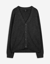 Kardigan - Úplet - tmave seda