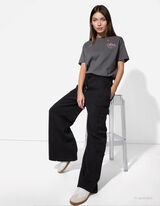 Kargo pantalone - Elastični pojas - crno