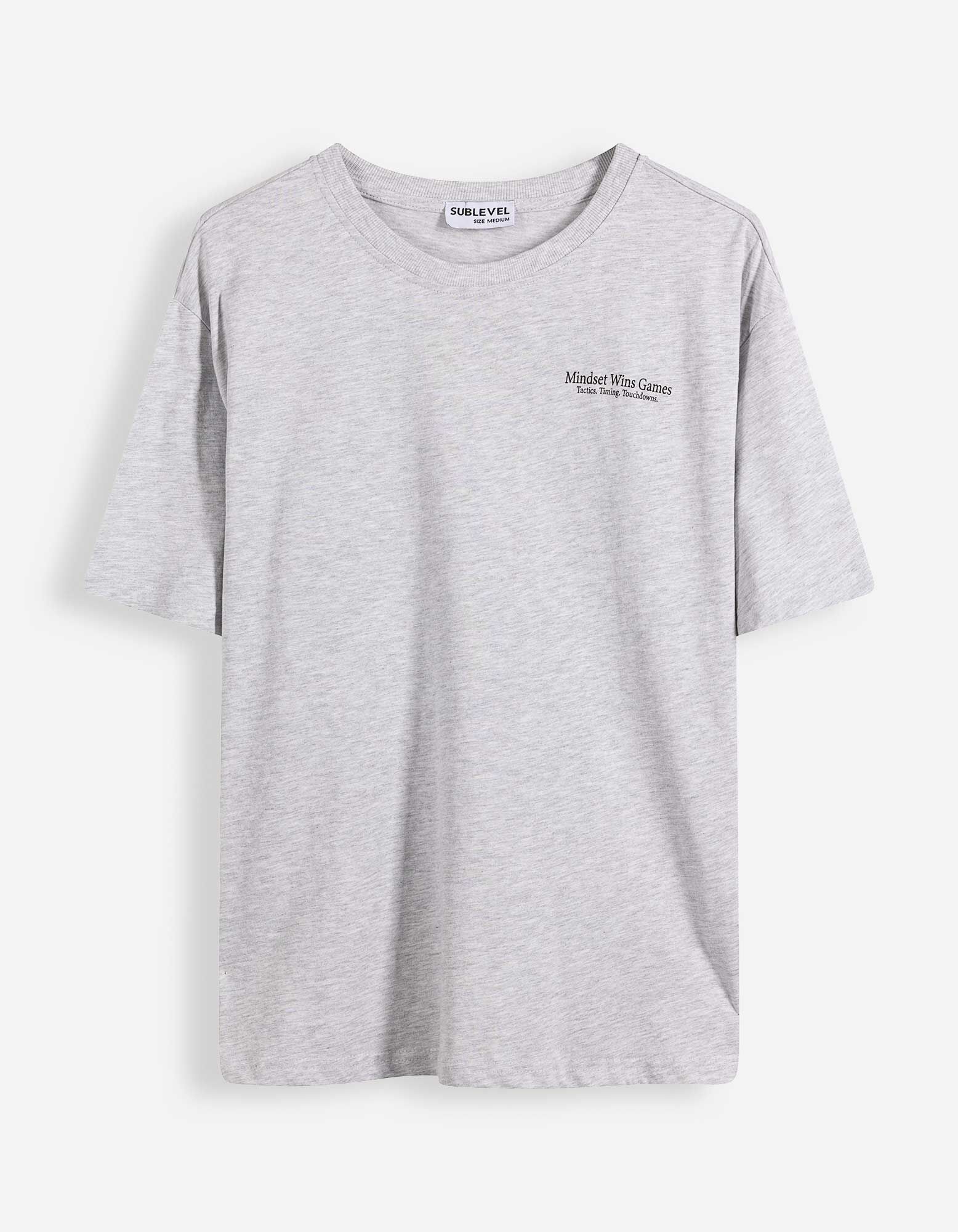 Tričko - Potisk na zadn&iacute; straně - Světle &scaron;ed&aacute;